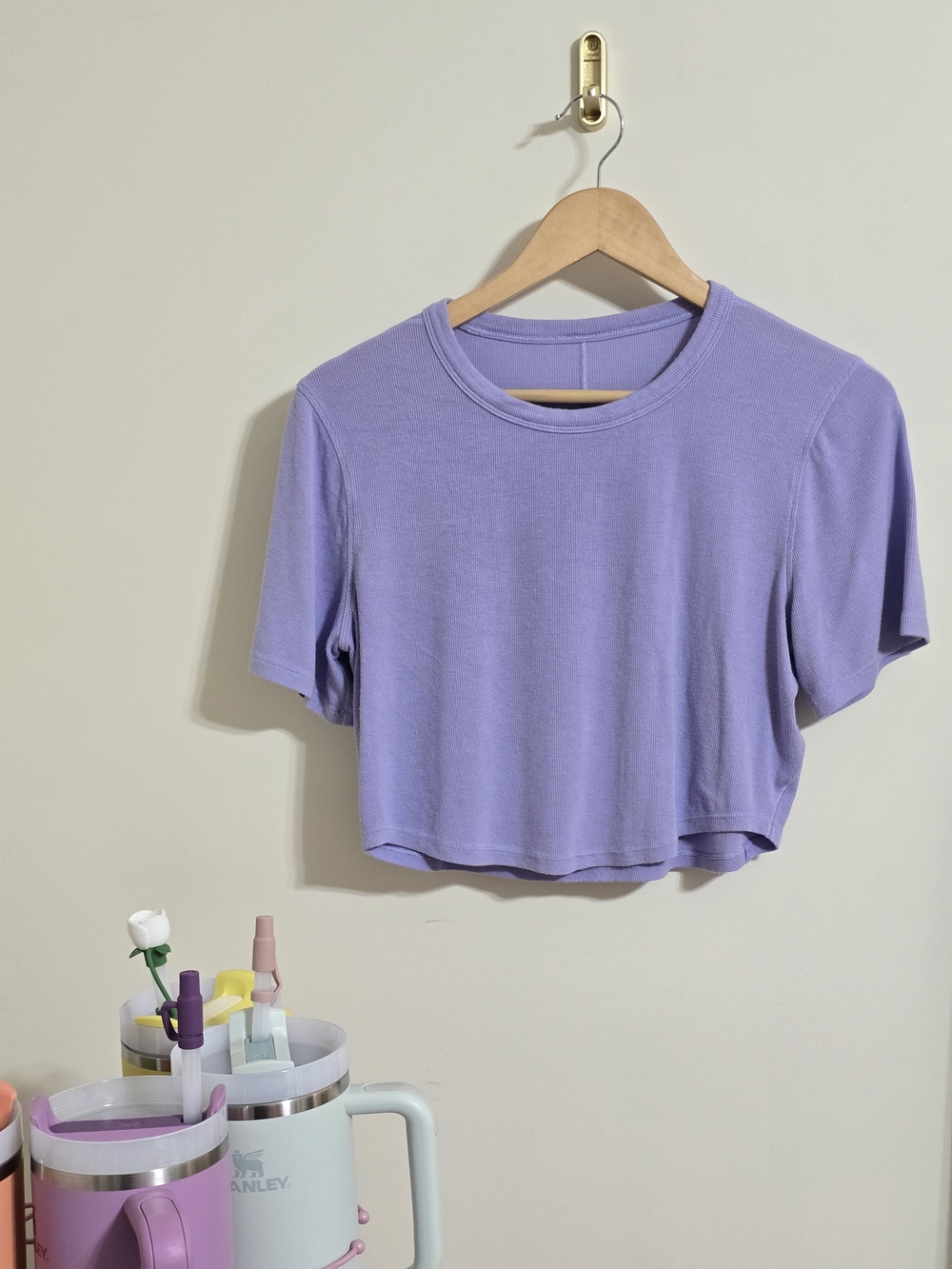 Lululemon Hold Tight Cropped T-Shirt in Lilac Smoke